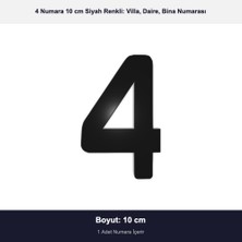 Demiraslan Kardeşler Ticaret 10 cm Boyutunda No: 4 Siyah Epoksi Kendinden Yapışkanlı Villa Daire ve Birim Numarası