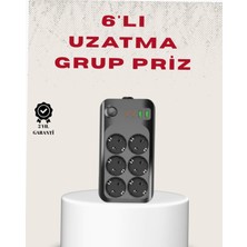 Astraltech 6’lı Grup Priz Termal Korumalı USB Çoklu Priz 2 Metre Kablo