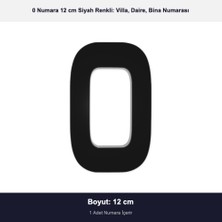 Demiraslan Kardeşler Ticaret 12 cm Boyutunda No: 0 Siyah Epoksi Kendinden Yapışkanlı Villa Daire ve Birim Numarası