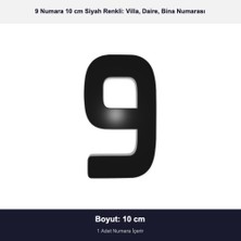 Demiraslan Kardeşler Ticaret 10 cm Boyutunda No: 9 Siyah Epoksi Kendinden Yapışkanlı Villa Daire ve Birim Numarası
