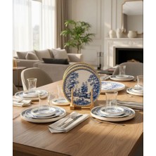 18 Parça Antik Blue Pasta Çay Takımı Seti