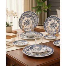 18 Parça Vintage Blue Pasta Çay Takımı Seti