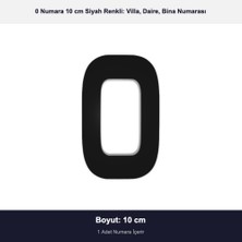 Demiraslan Kardeşler Ticaret 10 cm Boyutunda No: 0 Siyah Epoksi Kendinden Yapışkanlı Villa Daire ve Birim Numarası