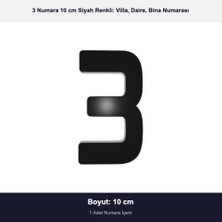 Demiraslan Kardeşler Ticaret 10 cm Boyutunda No: 3 Siyah Epoksi Kendinden Yapışkanlı Villa Daire ve Birim Numarası