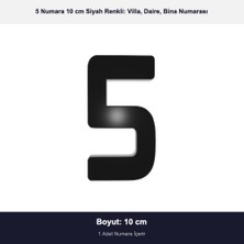 Demiraslan Kardeşler Ticaret 10 cm Boyutunda No: 5 Siyah Epoksi Kendinden Yapışkanlı Villa Daire ve Birim Numarası