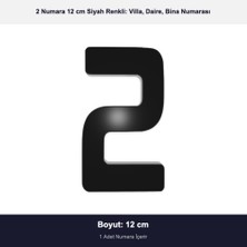 Demiraslan Kardeşler Ticaret 12 cm Boyutunda No: 2 Siyah Epoksi Kendinden Yapışkanlı Villa Daire ve Birim Numarası
