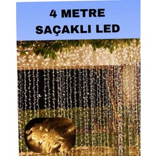 Astraltech 4 Metre Icicle Şelale LED Perde Işık Sarı Aydınlatma