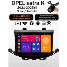 Conio Opel Astra K 2021-2025 Uyumlu Android  IPS Navigasyon Multimedya Tesla Ekran Kablosuz Apple Carplay Android Auto Bluetooth Wifi Gps Geri Görüş Kameralı