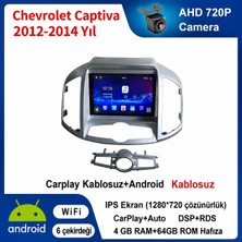 Conio Chevrolet Captiva 2012-2014 Yıl Uyumlu 4GB Ram 64GB Rom Hafıza Android Kablosuz Carplay Navigasyon Multimedya 9 Inç Ekran Hediye görüş kamerası Hediye Çerçevesi