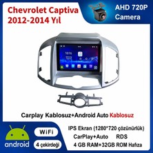 Conio Chevrolet Captiva 2012-2014 Yıl uyumlu 4GB Ram 32GB Rom Hafıza Android Kablosuz Carplay Navigasyon Multimedya 9 Inç Ekran Hediye görüş kamerası Hediye Çerçevesi