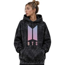Sevbano Bts Müzik Grubu Baskılı Unisex Oversize Premium Yıkamalı Hoodie Sweatshirt