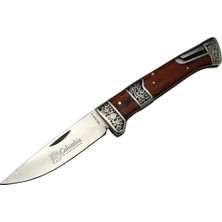 MiraLive MB3936A Kahverengi Av / Kamp Çakısı 20CM- Manuel, Işlemeli, Kemerlikli, Ahşap Sap