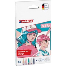 Livizmir Moda 5300 Ince Uçlu Akrilik Markör ve Edding 1800 Teknik Çizim Kalemi 5'li Manga Seti
