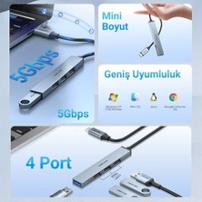 Livizmir Moda Type-C 5gbps 4 Portlu Usb-A 3.0 Çoklayıcı Dönüştürücü Hub