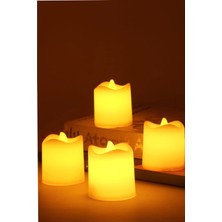 Astraltech Telvesse 4 Adet Mini LED Mum Seti Pilli Dumansız Alevli Ledli Dekoratif Yapay Mum Dekor Işığı (4 Ad
