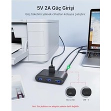 Livizmir Moda USB 3.0 4 Portlu Hub Çoklayıcı Siyah 50 cm
