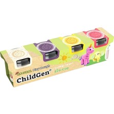 Childgen Oyun Hamuru Ecocup - 125 gr 4'lü Unicorn Set (Beyaz-Pembe-Sarı-Mor)