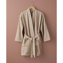 English Home Cotton Line Pamuk Bornoz S-M Açık Bej