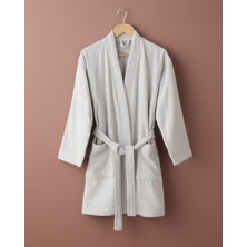 English Home Cotton Line Pamuk Bornoz S-M Açık Gri