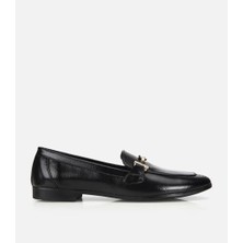 Hotiç 01AYY323740A100 KADIN Siyah Rugan Gold Tokalı  Loafer