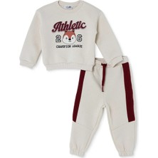 Hellobaby Erkek Bebek Eşofman Takımı Hayvan Baskılı Fermuarlı Bisiklet Yaka Long Sleeve Ribanalı
