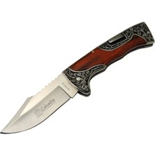 Marsilyan B3157A Işlemeli Kamp Çakı 22 cm - Gül Ağacı Saplı, Manuel Açılma