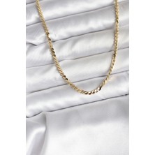 Rafiel 14K Gold Renk Kaplama Ezme Yılan Zincir Model cm Kadın Kolye