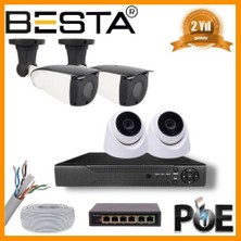 Ankaverse 5 Mp 2 Iç Mekan 2 Dış Mekan Kameralı Ip Poe Güvenlik Seti