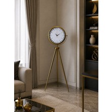 Ankaverse 24 Saat Göstergeli Özel Tasarım Gold Tripod Ayaklı Duvar Saati