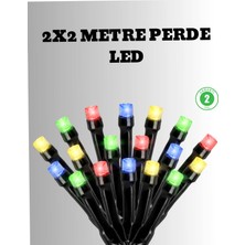 Astraltech 2x2 Metre Pil ile Çalışan Perde LED Işık – 8 Modlu Dekoratif
