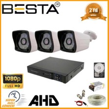 Ankaverse 2 Mp 1080P 3 Dış Mekan Kameralı Ahd Güvenlik Seti