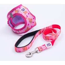 Pettrend Teddy Club Göğüs Tasması ve Sevk Kayışı Tasma Seti Ayıcıklı Kedi Köpek Göğüs Tasması Seti