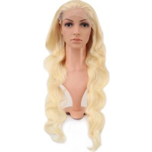Esranın Dünyası Gerçek Front Lace Dalgalı Platin Tül Peruk / 80/85CM