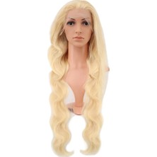 Esranın Dünyası Gerçek Front Lace Dalgalı Platin Tül Peruk / 85/90CM