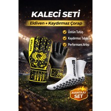 Empressco Panther Kaleci Eldiveni + Kaydırmaz Futbol Çorabı Seti Yetişkin ve Çocuk Kaleci Eldiveni Futbol