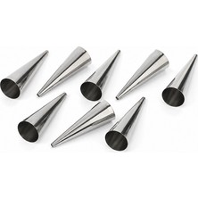 Dinç Kitchen Paslanmaz Çelik Kornet Kalıbı 12,2×3 cm 8’li Set