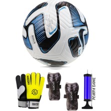 Empressco 4'lü Futbol Seti Kaleci Eldiveni Mavi Extra 2024 Futbol Topu Tekmelik Pompa Seti "mavi"