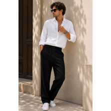 Etikmen Erkek Siyah Relax Fit Bağcıklı Baggy Pantolon