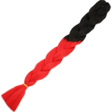 Esranın Dünyası Afrika Örgülük Sentetik Ombreli 100 Gr. / Siyah / Kırmızı