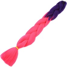 Esranın Dünyası Afrika Örgülük Sentetik Ombreli 100 Gr. / Mor / Neon Pembe