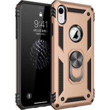 Ankaverse®  iPhone Xr Kılıf Sofya Yüzüklü Silikon Kapak - Gold