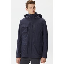 Lacoste Hooded Outdoor Men's Jacket Navy Erkek Çıkarılabilir Kapitone Yelekli Erkek Mont Lacivert