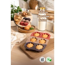 Porsima 30010-2 Silikon 6lı Muffin Kalıbı Papatya Kek Kalıbı Kalıbı 17*26CM