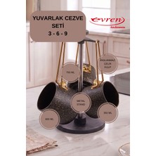 EVREN MUTFAK 4 Parça Green(Yeşil) Cezve Seti (350-600-750 ml Cezve + Stant)