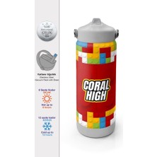 Coral High Renkli Desenli Katlanır Ağızlıklı Çelik Termos 650 ml