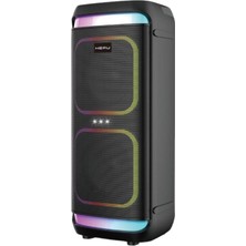 HEPU HP-986 Partybox Bluetooth Hoparlör – 2×8” Hoparlör 24W Güç RGB Işık,TWS Destekli