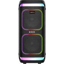 HEPU HP-986 Partybox Bluetooth Hoparlör – 2×8” Hoparlör 24W Güç RGB Işık,TWS Destekli