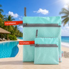 Minimono 2’li Islak & Kuru Çanta Seti Sıvı Geçirmez Pvc Iç Yüzey (Büyük + Küçük Boy 2’li Set)