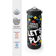 Coral High Renkli Desenli Katlanır Ağızlıklı Çelik Termos 650 ml