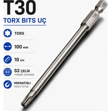 Nt Probits Manyetik S2 Çelik Torx T30 Bits Uç 100 mm 10 cm Uzun Tornavida Matkap Vidalama Manyetik Vidalama Ucu